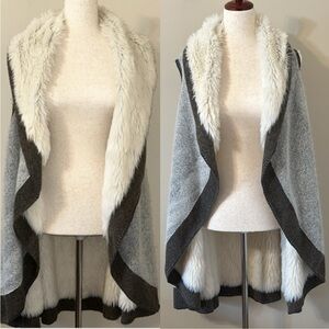Natalia Romano Faux Fur Virgin Wool Vest One Size Longline Reversible